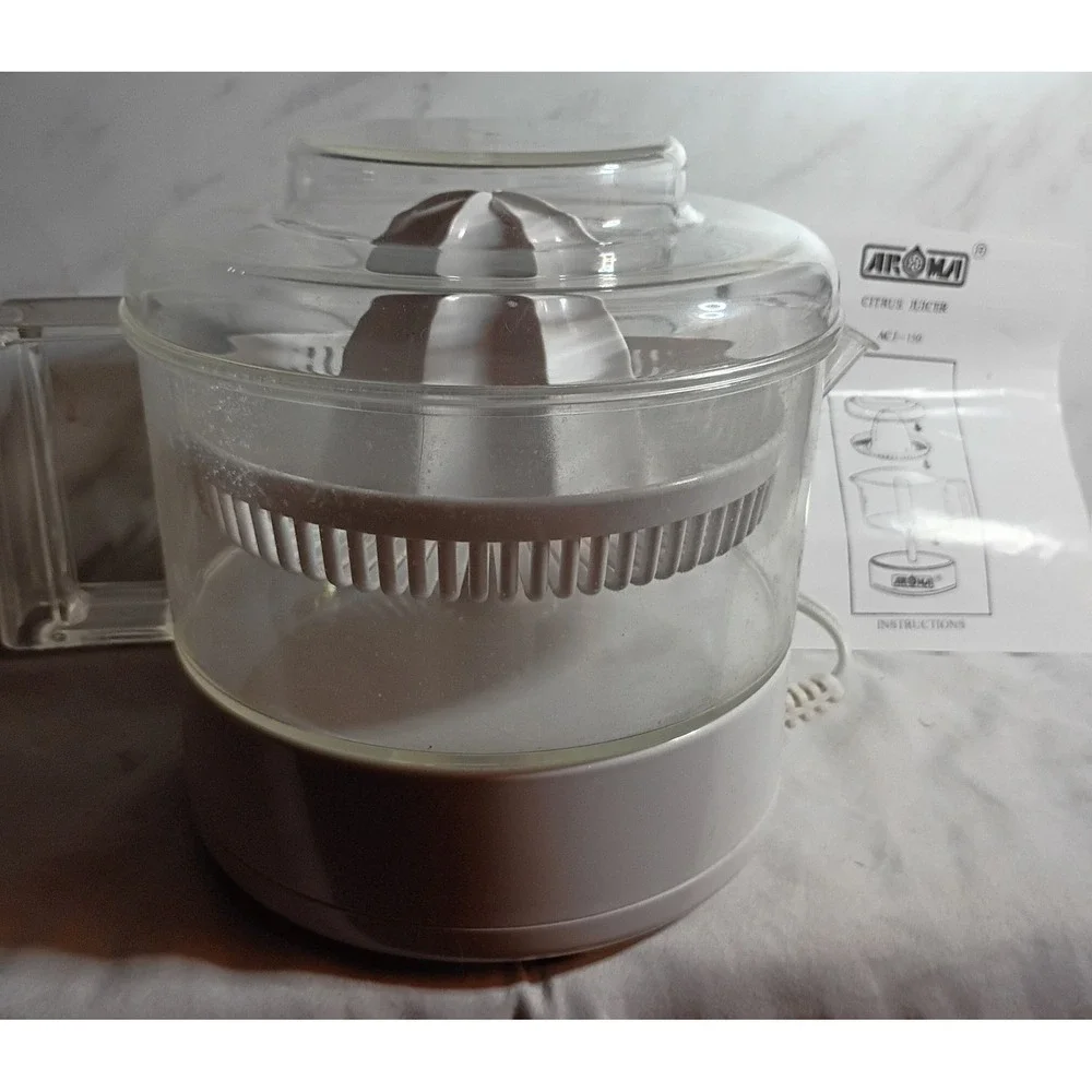 Aroma Citrus Juicer Electric ACJ-150 White Automatic Reverse Spinner with Box
